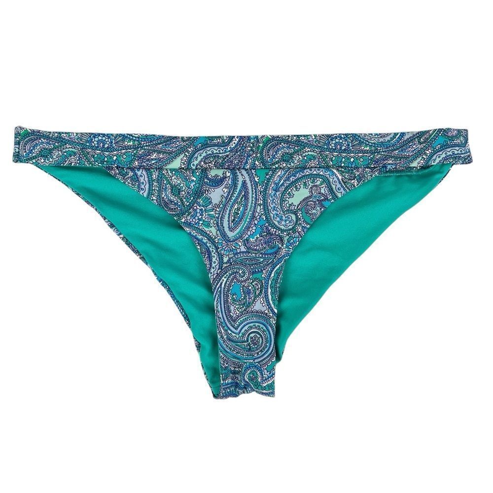 H&M Turquoise Blue‎ Paisley Bikini Bottoms Size 8